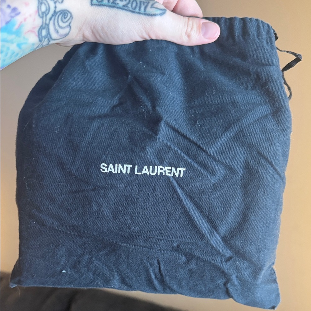 Saint Laurent Silver and Black Chain Bag